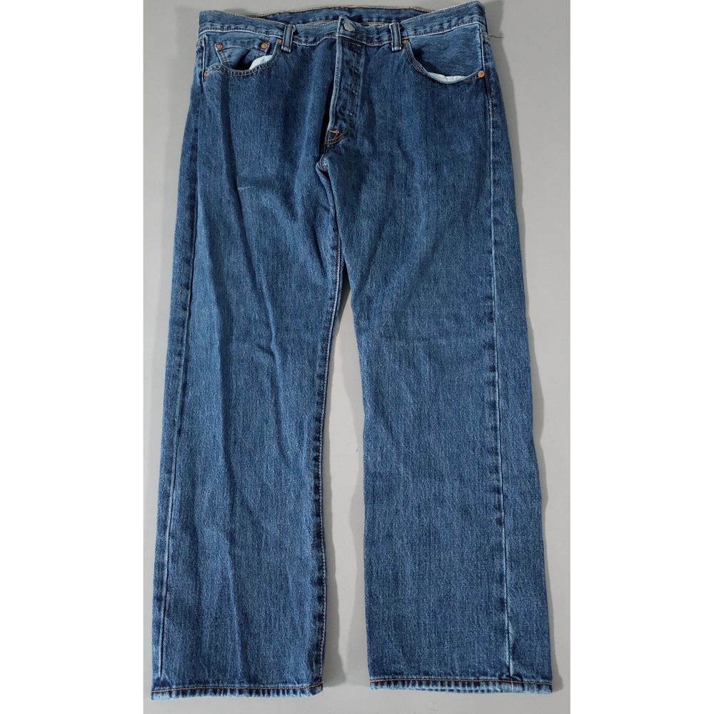 Levi's 501 Original Fit Jeans Mens 38x29 Blue Straight Leg Button Fly Denim‎